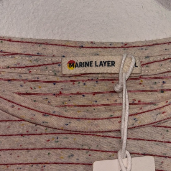 Marine Layer Classic Crew Tee Confetti Stripe Women’s Size Large NWT - Picture 5 of 8